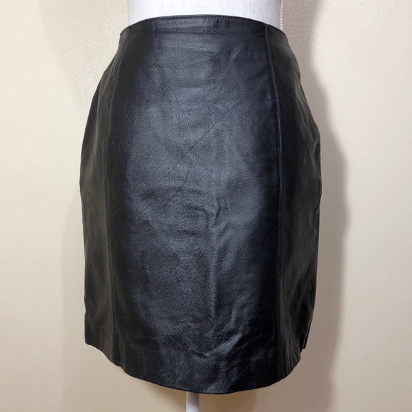 Leather Mini Pencil Skirt - Picture 2 of 3